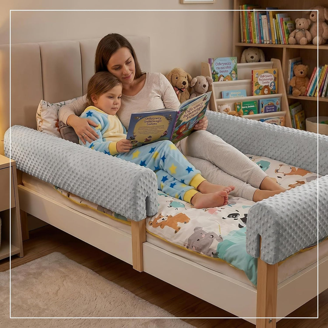 Bezug für Bettkantenschutz für Kinderbetten 120 cm - Schutz für Bettrahmen Baby Bett rausfallschutz