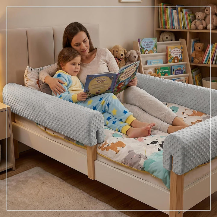 Bezug für Bettkantenschutz für Kinderbetten 120 cm - Schutz für Bettrahmen Baby Bett rausfallschutz