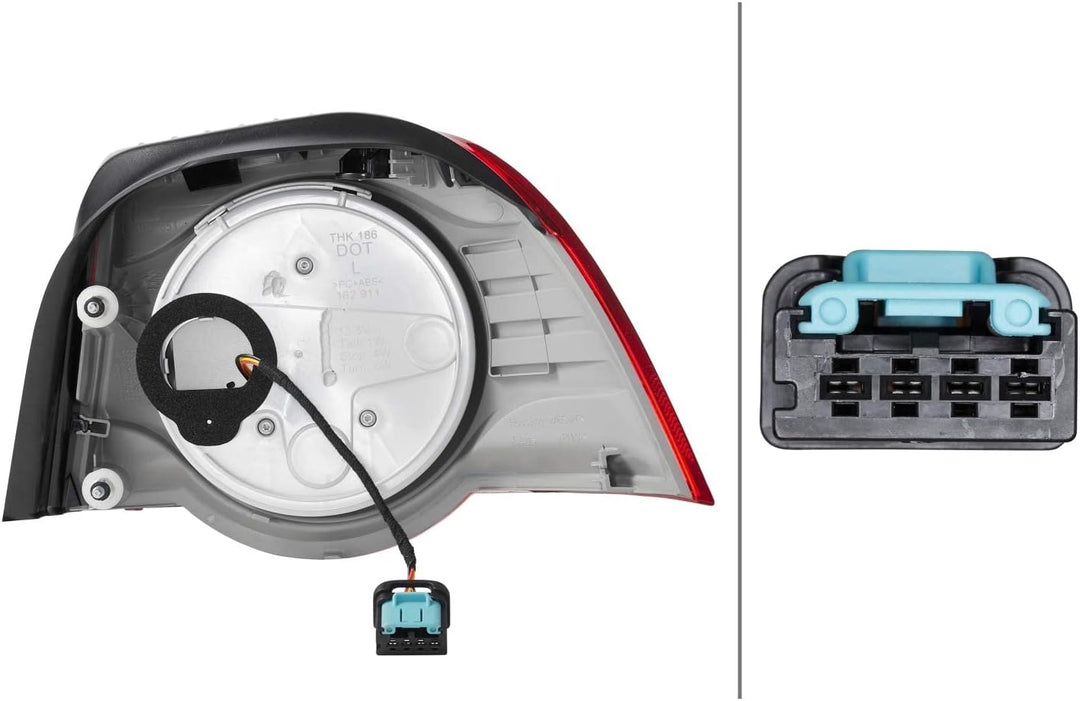 HELLA 2VA 009 246-091 Heckleuchte - LED - glasklar/rot - äusserer Teil - links - für u.a. VW Eos (1F