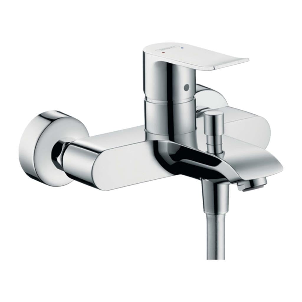 Hansgrohe Wannenarmatur Metris, 31480000, Aufputz Einhebel-Wannenmischer, mit Schalldämpfer, Keramik