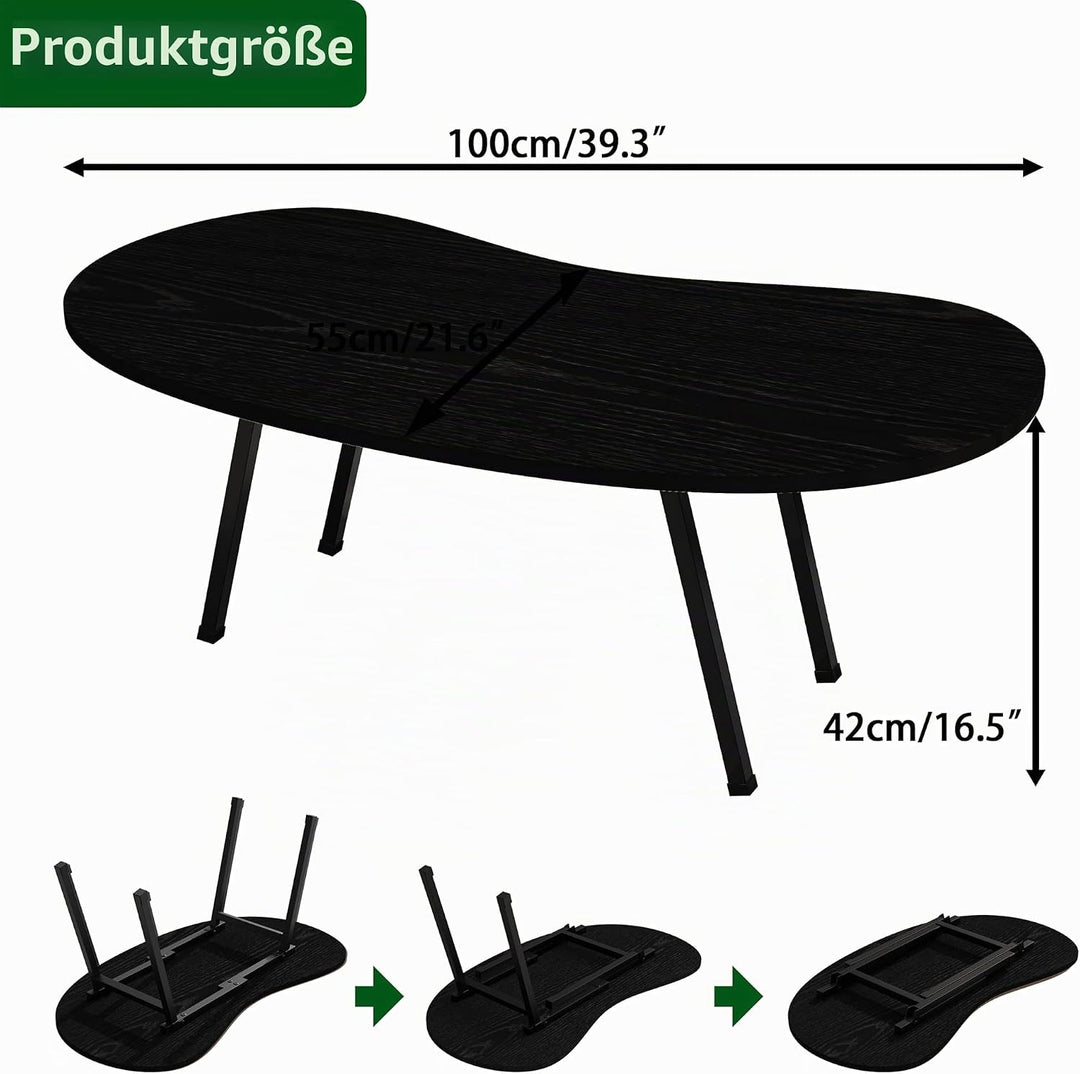 Faltbarer Couchtisch,Mid Century Modern Couchtisch Wohnzimmer Tische,Oval Center Tisch,Kleine Faltba