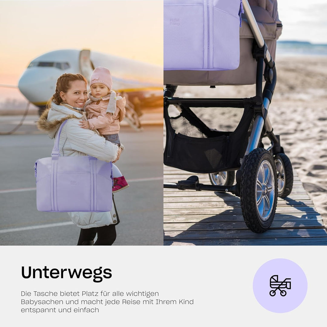 Hylat Baby Wickeltasche mit Wickelunterlage und Baumwolltasche - moderne Tasche für Windeln und Kind