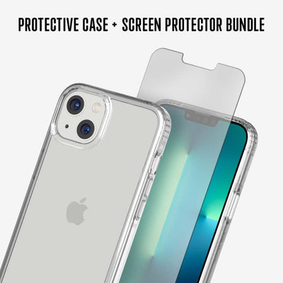 Tech 21 Evo Clear and Impact Glass Bundle für iPhone 13 - Schutzhülle mit 3,6 m Multi-Drop-Schutz un