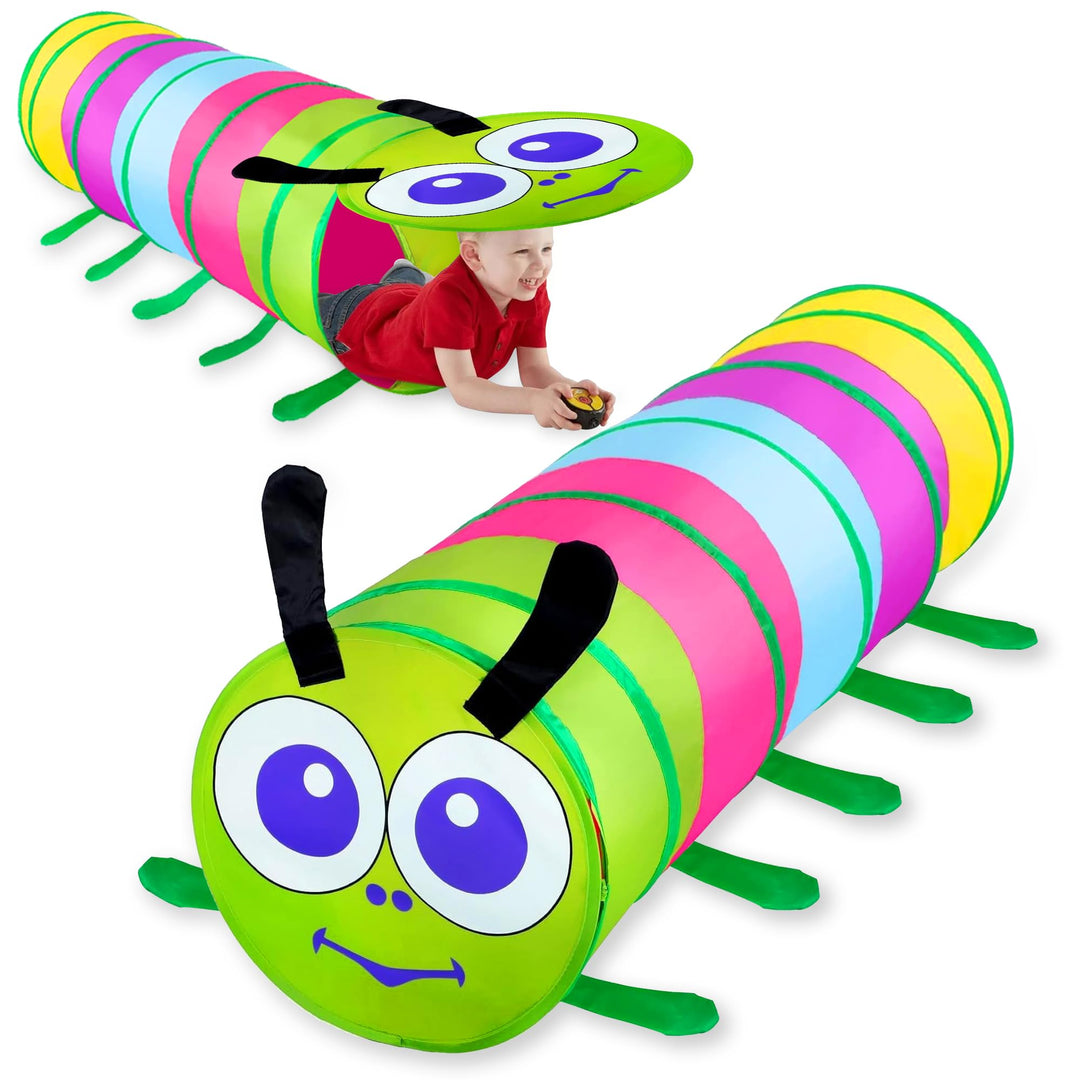 Fantasievoller Spieltunnel für Kinder ab 1 2 3 Jahr,Vielseitiger Krabbeltunnel,auch als Agility Tunn