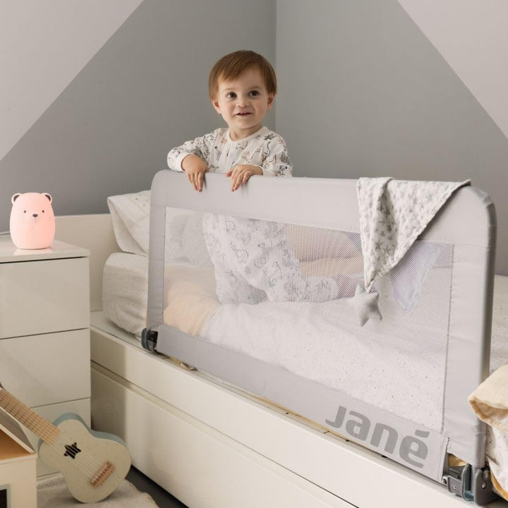 Jané - Klappbares Bettgitter, Länge 140 cm, Transporttasche, extra hoch 140 cm Grau, 140 cm Grau