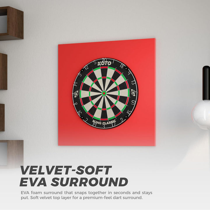 KOTO - 4pcs. Dart Surround, langlebige Dart wandschutz, verhindert Schäden, Eva 4PCS Quadrat Rot, 4P