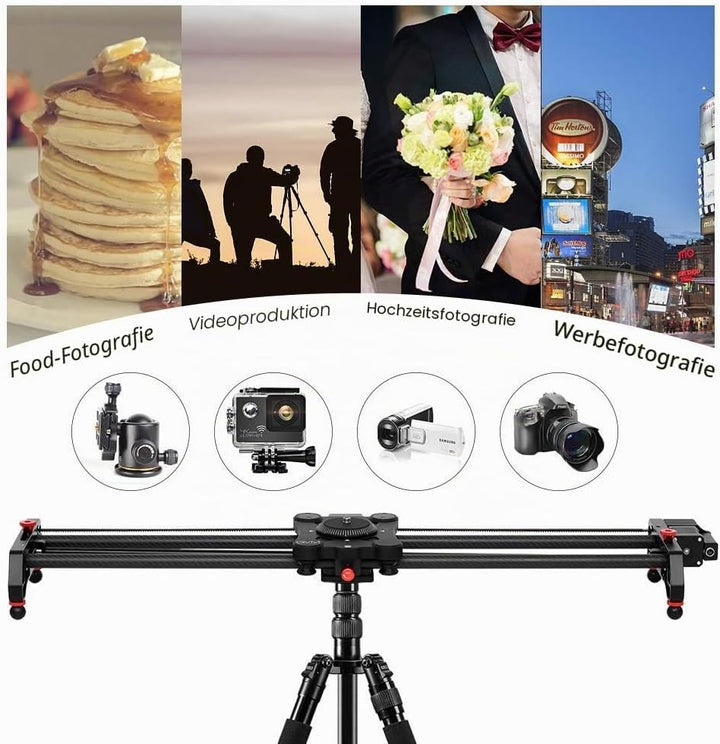GVM 80cm Kamera Slider, Motorisiert Kameraschlitten, Fotografie Video Slider Kameraschlitten mit Fol