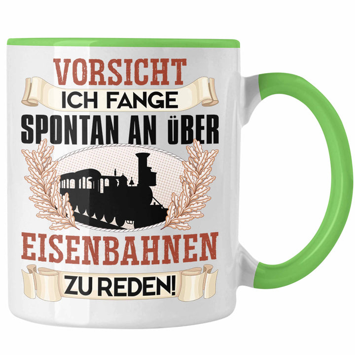 Trendation - Eisenbahner Tasse Geschenk für Modelleisenbahn-Fans Geschenkidee Ich Fange Spotan An Üb