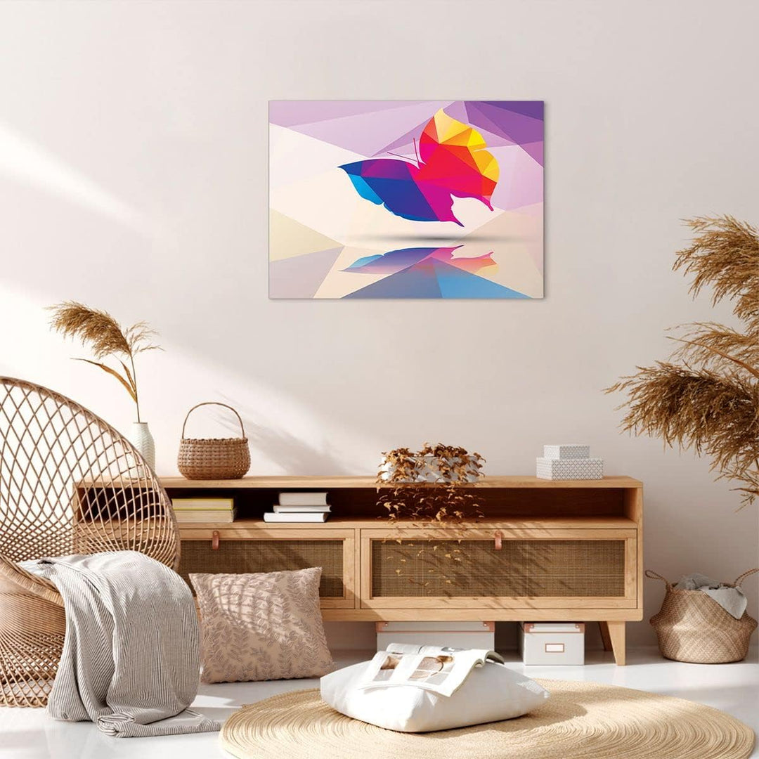 Bilder auf Leinwand Schmetterling Illustration Grafik Leinwandbild 70x50cm Wandbilder Dekoration Woh