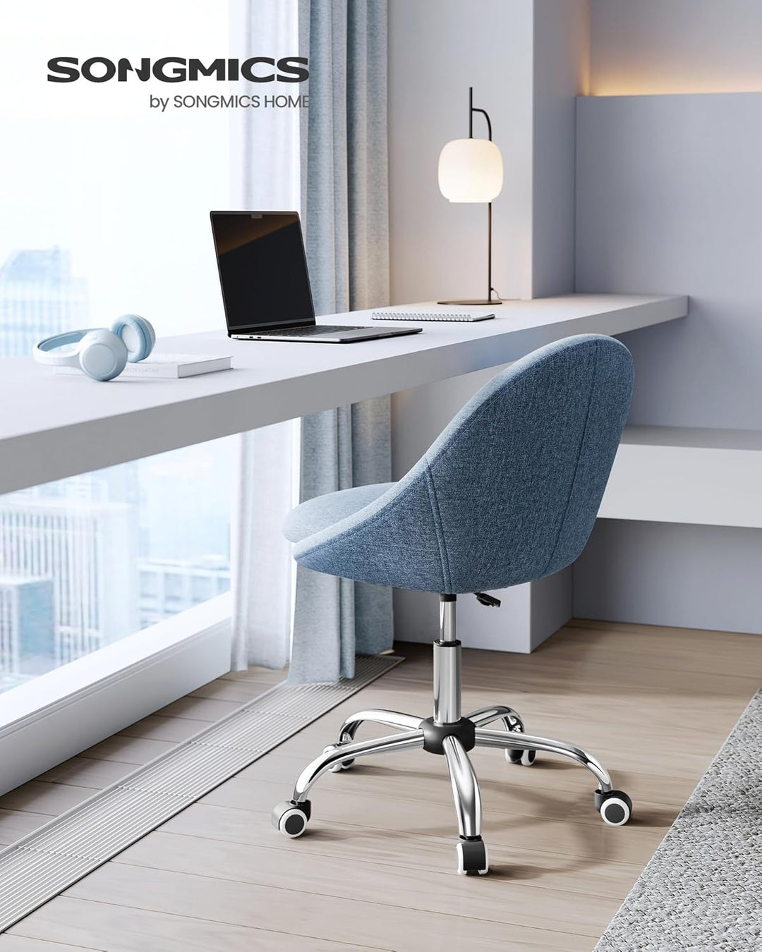 SONGMICS Homeoffice Stuhl, Drehstuhl, Schreibtischstuhl, Schaumstoffpolsterung, höhenverstellbar, fü