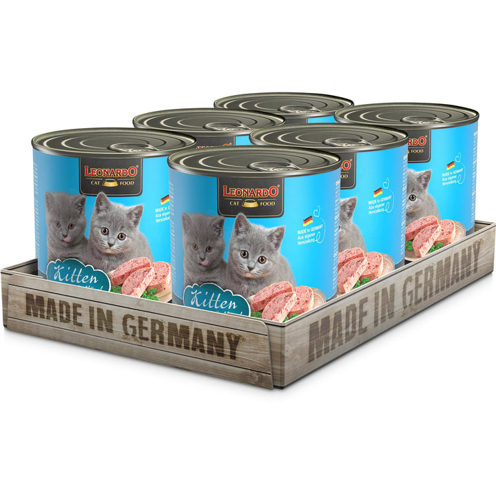 Leonardo Nassfutter [6x800g Kitten] | Getreidefreies Nassfutter für Katzen | Feuchtfutter Alleinfutt