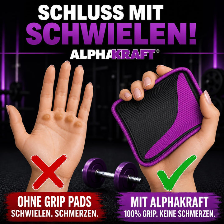ALPHAKRAFT® Griffpolster Kraftsport [1 Paar] | Griffpads Krafttraining & Grip Pads Gym | rutschfeste
