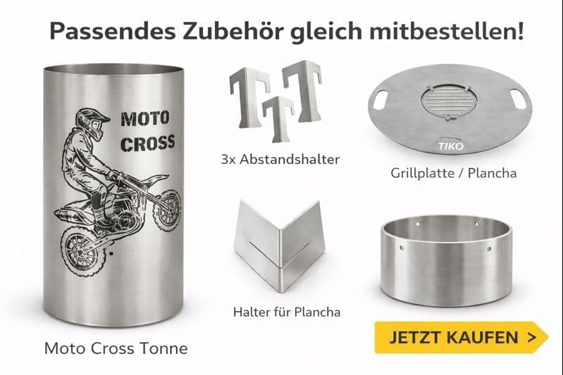 Feuertonne/Feuerkorb mit Motiv Moto Cross