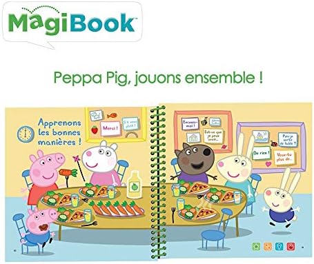VTech - MagiBook Peppa Wutz, Lernbuch für Kinder, Stufe 1, gemeinsam, illustrierte und interaktive S