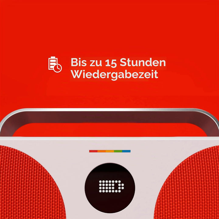 Polaroid P3 Music Player (Red) - Retro-Futuristic Boombox Wireless Bluetooth Speaker Rechargeable wi