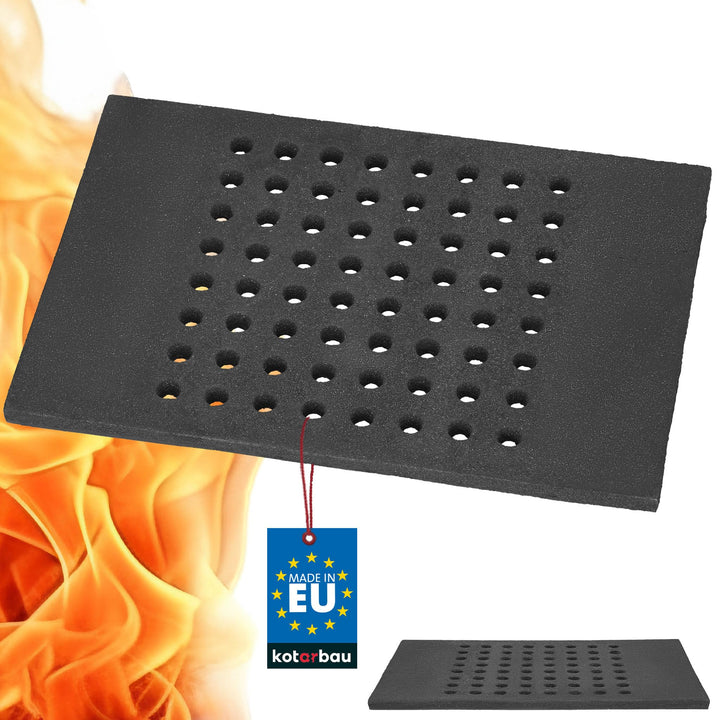 KOTARBAU® Gusseisen Kaminrost - 38 x 26 cm - Kaminofen Rost - Ascherost für Kaminöfen - Ofenrost - M