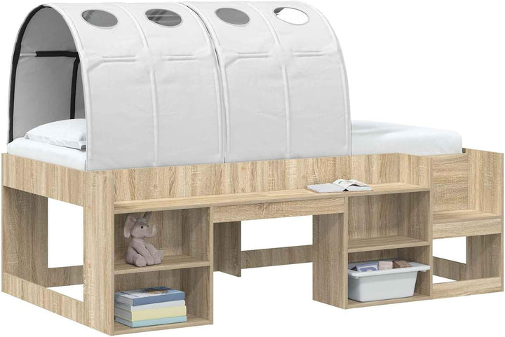 Bettunnel 2 Stück Weiss aus Polyester 211 x 67,5 x 2 cm für Kingsize-Betten, Innenbereich Schlafzimm