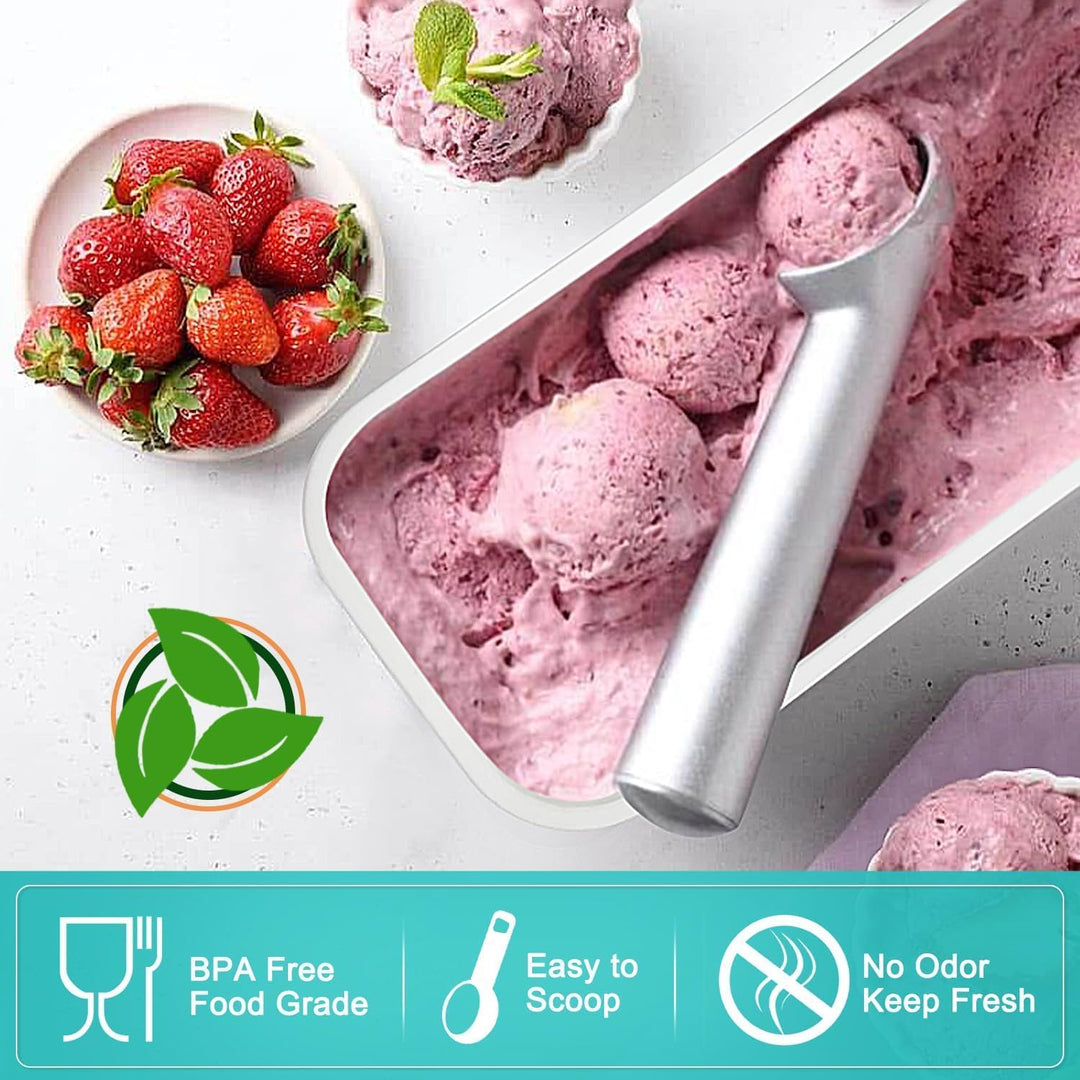 Walfos® Eisbehälter für Speiseeis 1.5L, Wiederverwendbare Hausgemachte Eiscreme-Behälter mit Silikon
