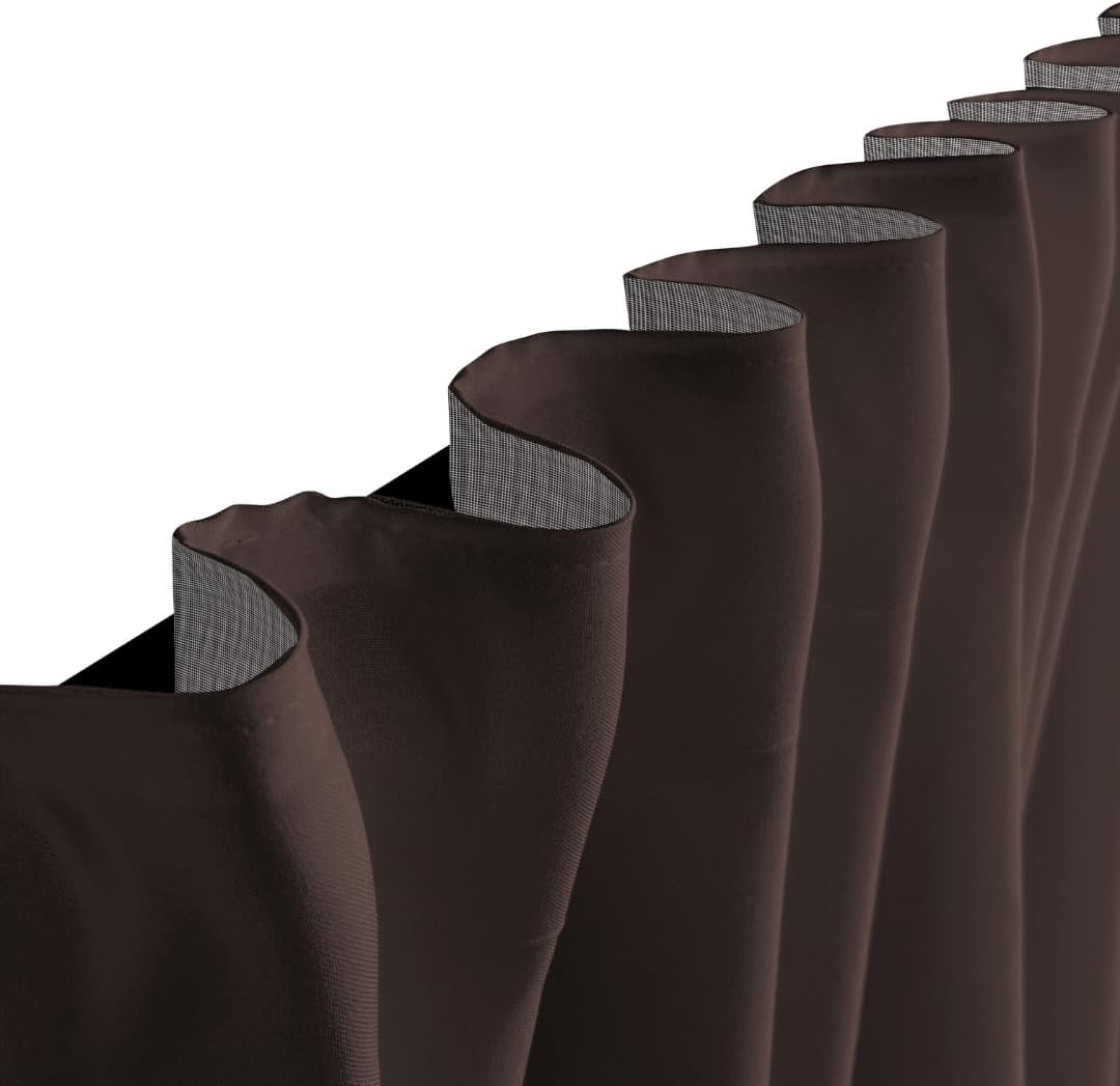 Rollmayer Vorhänge 2er Vivid Braun 28 135x175cm mit Tunnelband | Hochwertig, Blickdicht, Uni einfarb