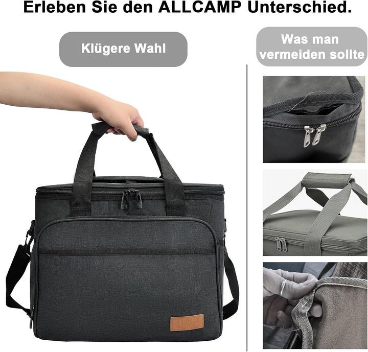 ALLCAMP 30L Kühltasche Faltbare Picknicktasche Thermo Tasche Isoliertasche Kühlkorb Kühlbox isolierb