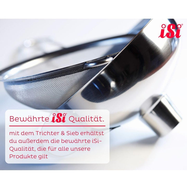 iSi 2714 Sieb & Trichter, Aus hochwertigem & Edelstahl, rostfrei, Direktes Einfüllen in Flaschen, Kü