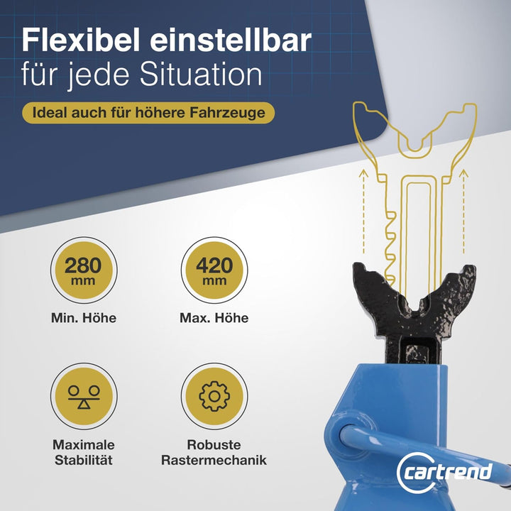 Unitec 10889 3000 kg für PKW höhenverstellbar Unterstellbock Profi 3 Tonnen in blau Sicherheitsböcke