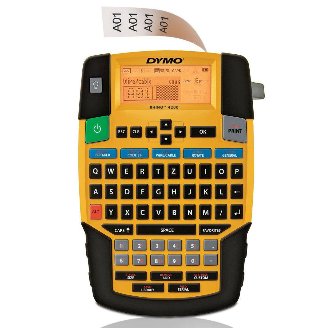 Dymo Rhino 4200 Allzweck-Etikettiergerät, Schwarz, Gelb