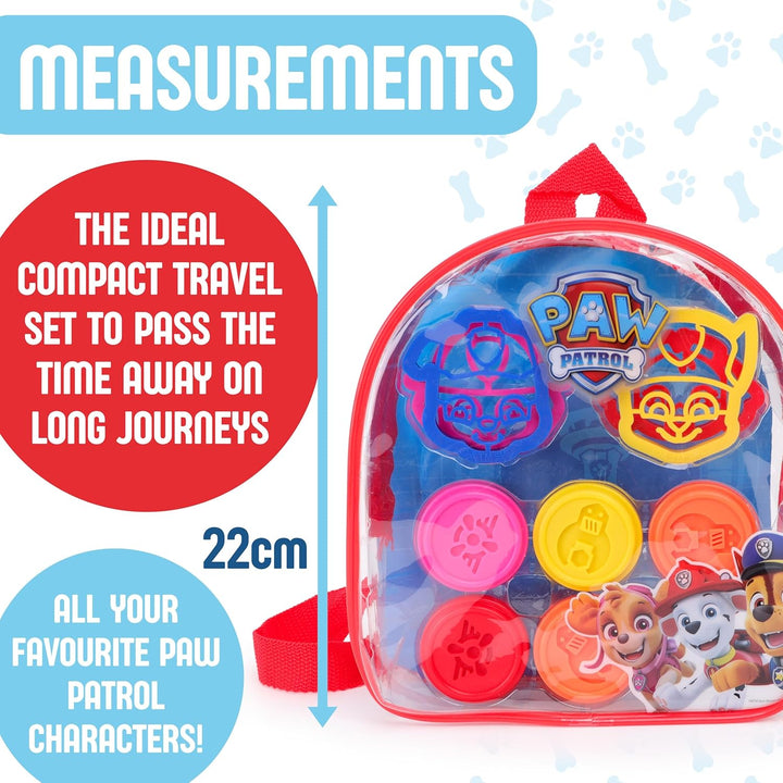 Toyland® Paw Patrol Knetrucksack-Set für Kinder – 5 Teigwannen und 4 Ausstecher inklusive – Paw Patr