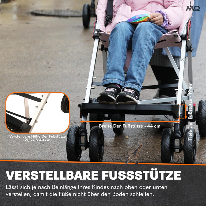 MobiQuip XL Kinderwagen für Kinder mit besonderen Bedürfnissen, Rollstuhl für ältere Kinder, einfach