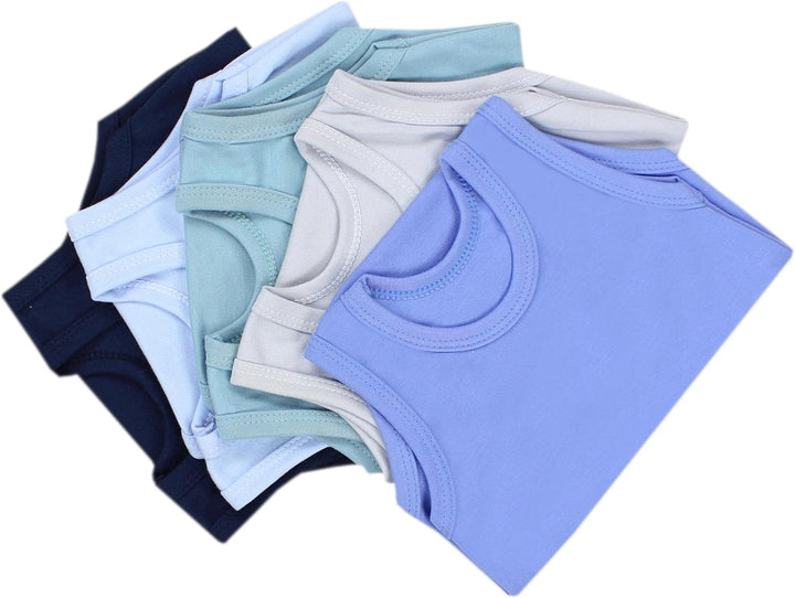 TupTam Baby Jungen Achselbody – Weicher Baby Body im 5er Pack aus Baumwolle, Body Baby Unifarben OEK