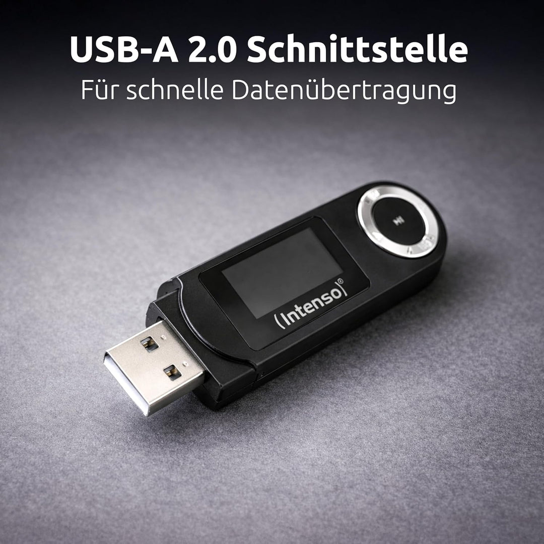 Intenso Music Walker MP3 Player 64 GB mit LCD Display, microSD Karte, USB 2.0, AAA Batterie, Kopfhör