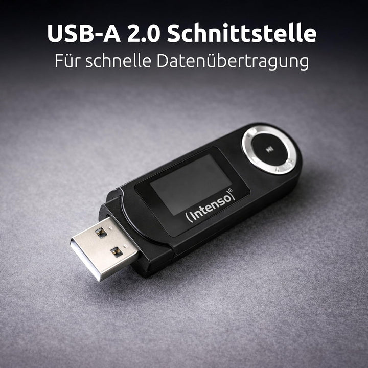Intenso Music Walker MP3 Player 64 GB mit LCD Display, microSD Karte, USB 2.0, AAA Batterie, Kopfhör