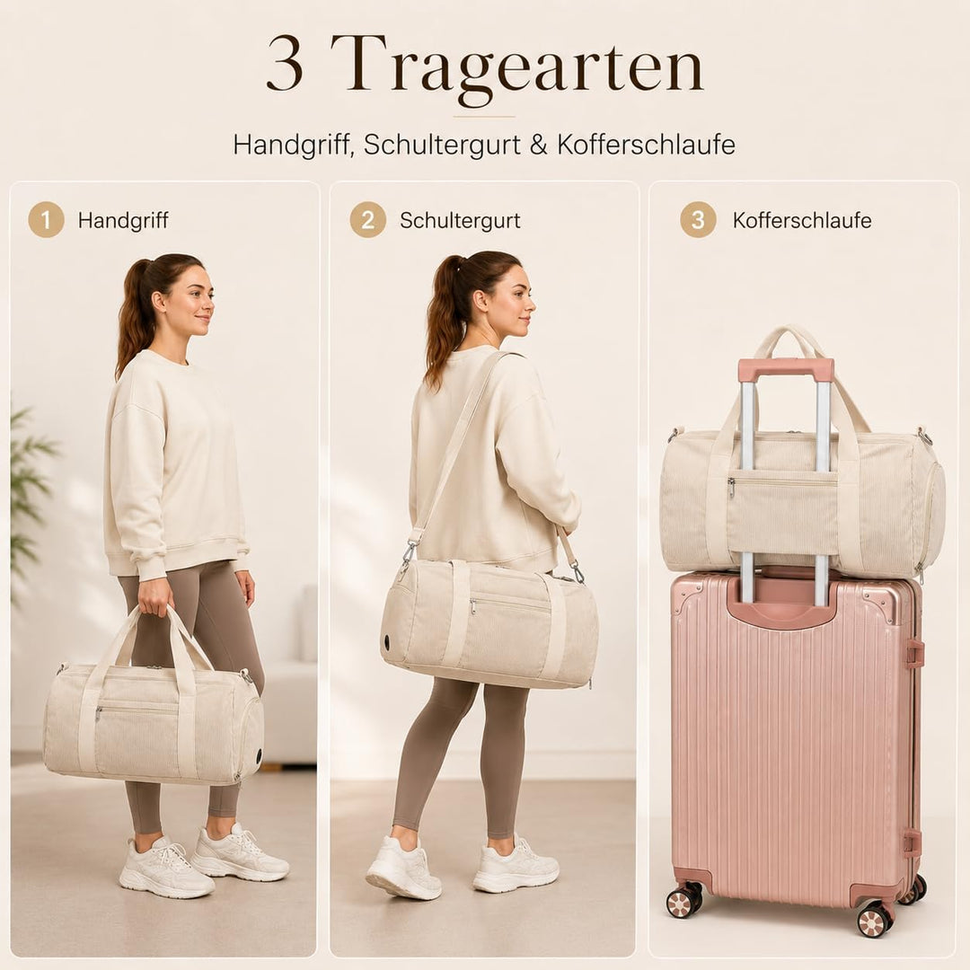 LOIDOU Sporttasche Reisetasche Damen Fitnesstasche mit grossem Schuhfach Nassfach Sport Travel Bag T