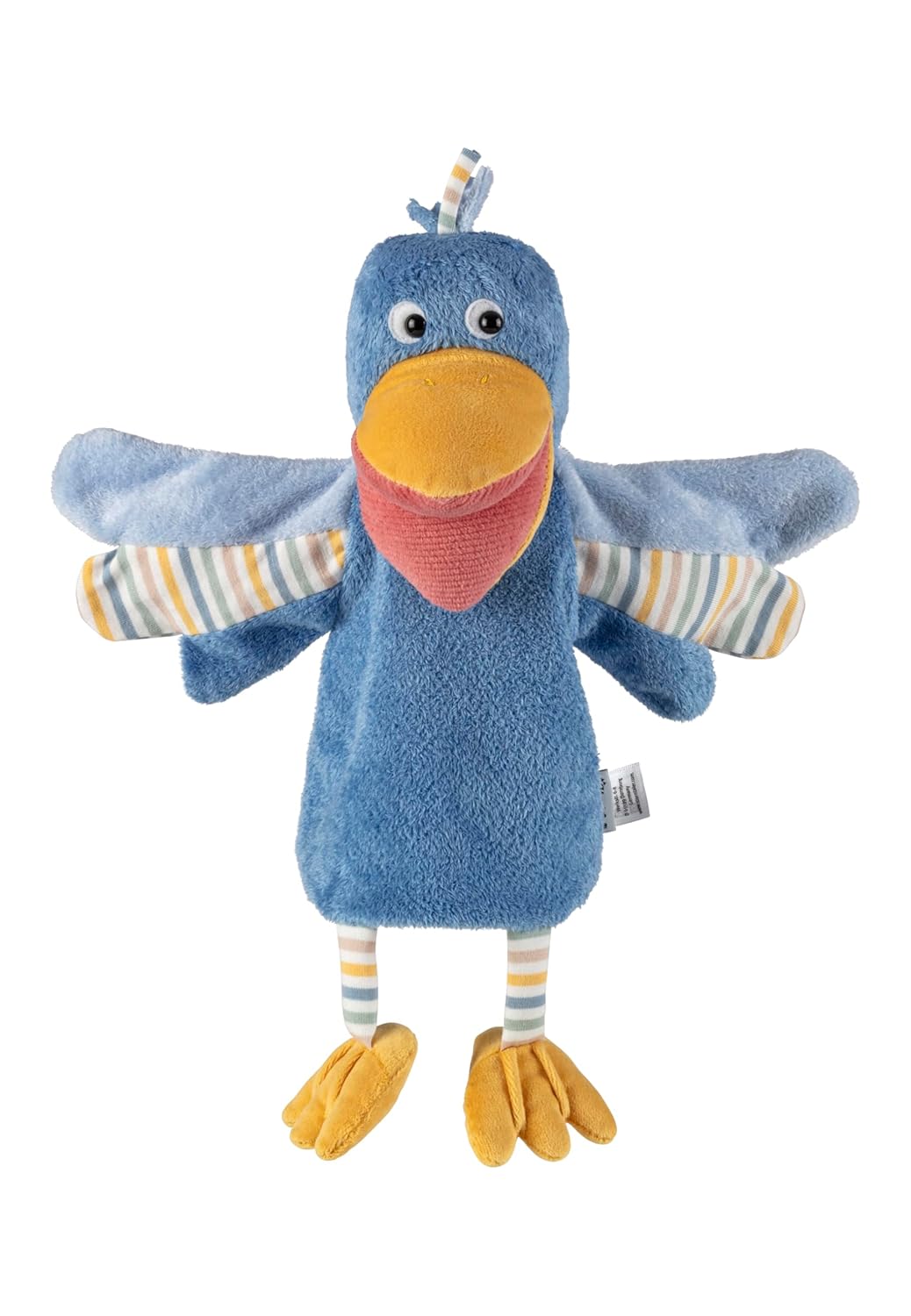 Handpuppe Vogel, weiches Spielzeug für Kasperle Theater, zum Geschichten erzählen und erstes Rollens