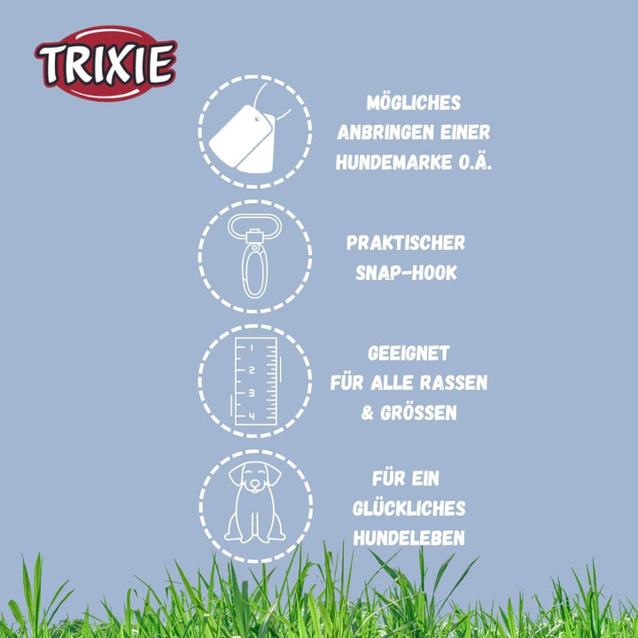 TRIXIE Hundeleine CityStyle M-L, 2,00 m/20 mm Salbei – Hochwertige PVC-Leine für Hunde, 3-Fach verst