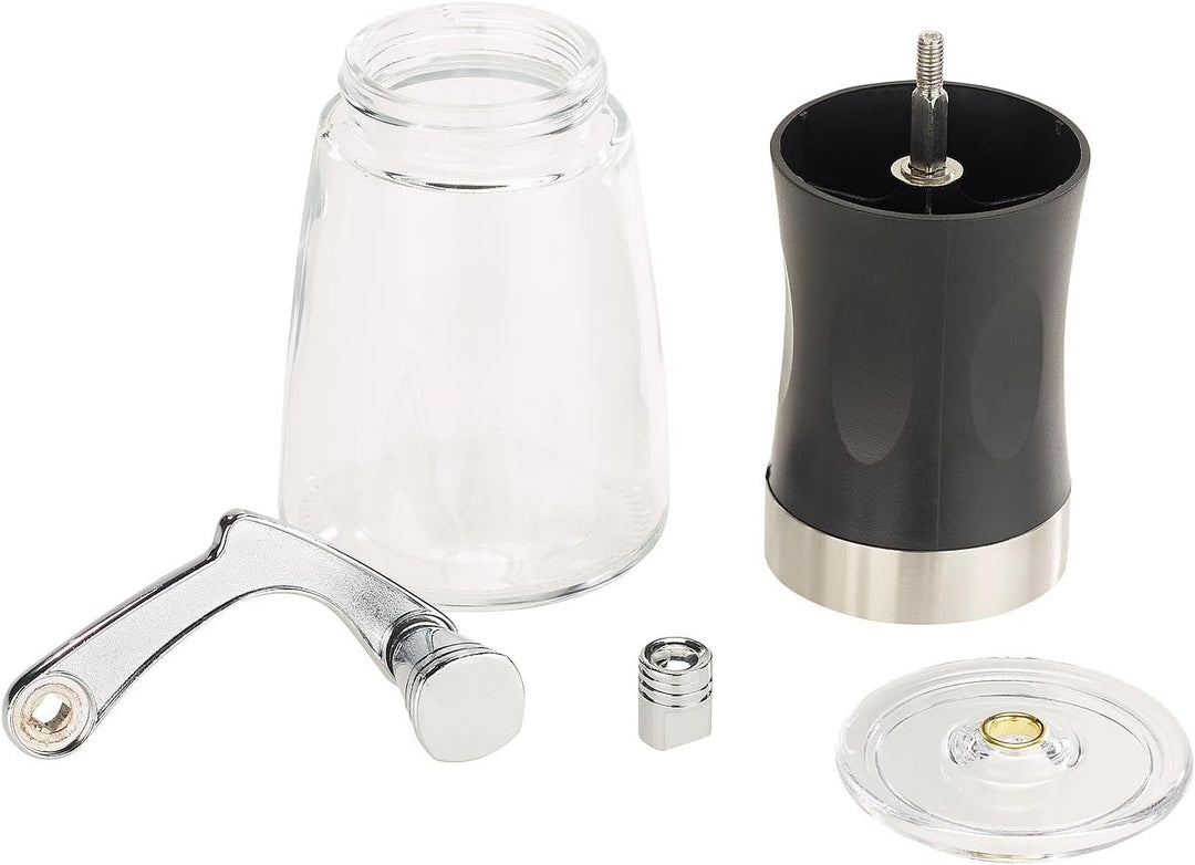 Rosenstein & Söhne Kaffeemühle mit Kurbel: 2er-Set Hand-Kaffeemühlen, Keramik-Mahlwerk,stufenlos ein