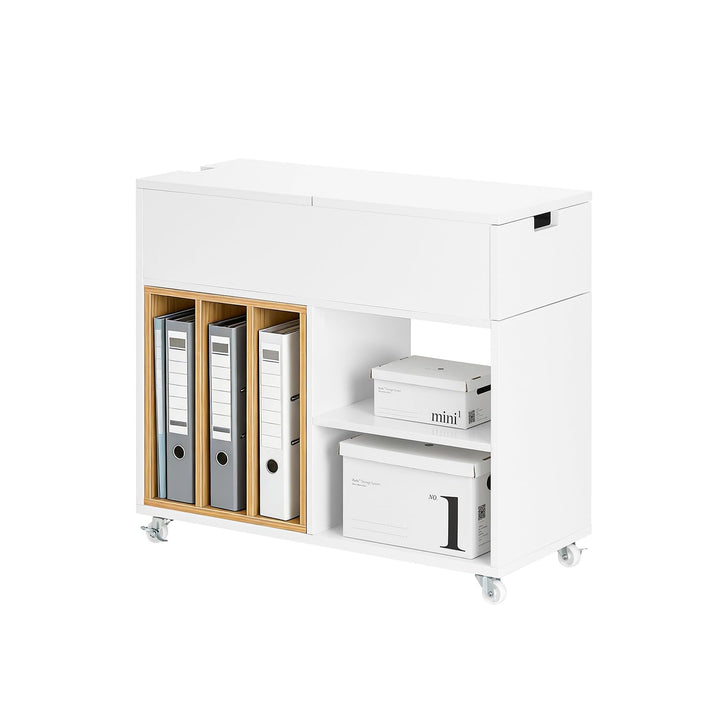 SoBuy Aktenschrank Aktenschrankwagen Druckertisch Druckerständer Rollcontainer mit 4 Rollen Lagersch