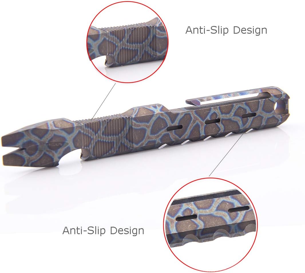 Hamans Titan-Stemmeisen mit Nagelabzieher, Flaschenöffner-Funktion mit Taschenclip, EDC, für den Aus