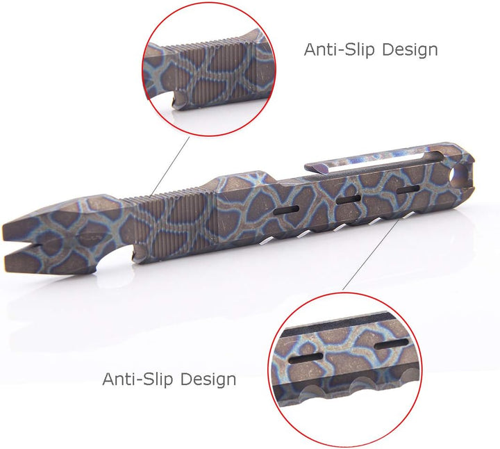 Hamans Titan-Stemmeisen mit Nagelabzieher, Flaschenöffner-Funktion mit Taschenclip, EDC, für den Aus