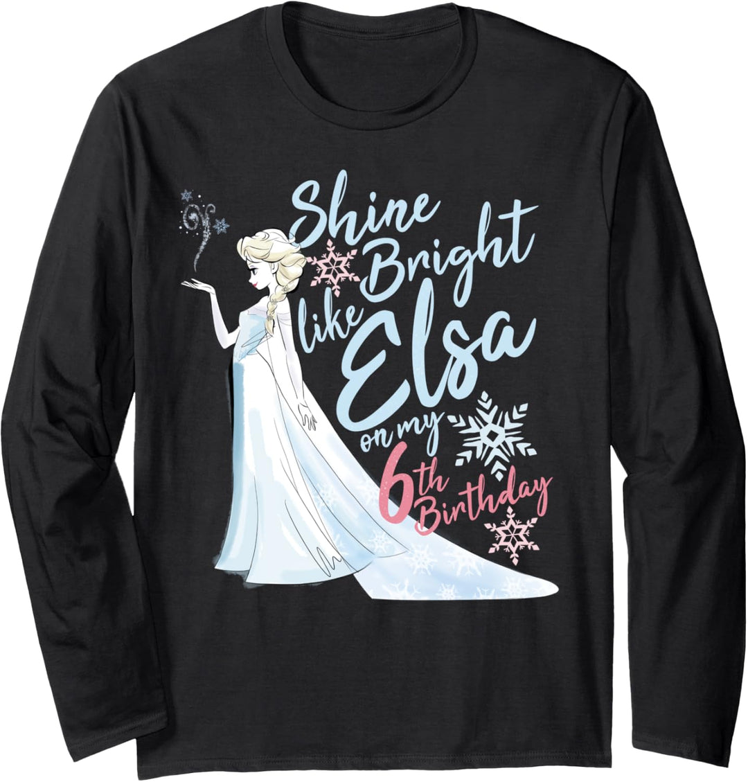 Disney Frozen Elsa Shine Bright On My 6th Birthday Langarmshirt