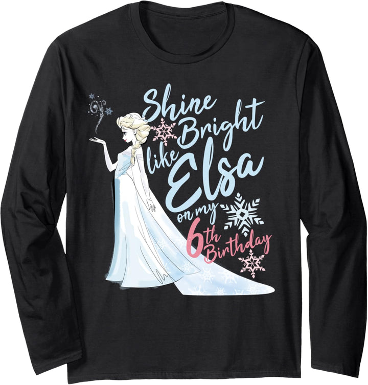 Disney Frozen Elsa Shine Bright On My 6th Birthday Langarmshirt