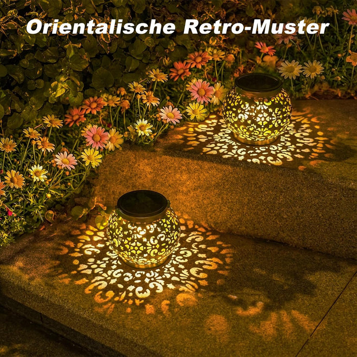 JOYCREATOR Solarlaterne für Aussen Hängend & Stehend, 2 Stück Solarlampen für Aussen Garten IP65 Was