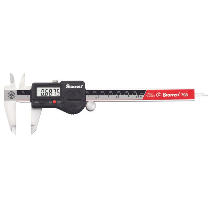 Starrett 798A-6/150 Digitaler Messschieber, Edelstahl, batteriebetrieben, Zoll/metrisch, 0-6" Bereic