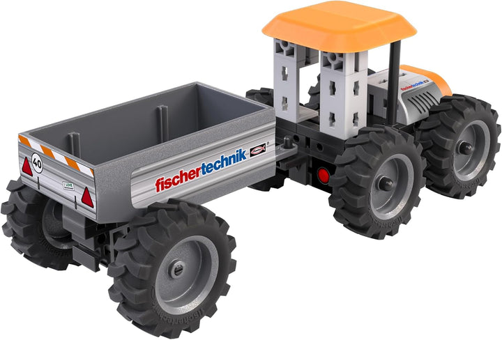 fischertechnik Tractor 576107 – pädagogisches Konstruktionsspielzeug, Traktor mit Anhänger, Bausatz