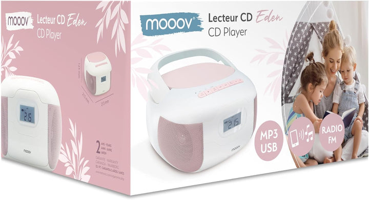 CD Player Radio Eden Bluetooth, MP3 mit USB-Anschluss, Micro-SD-Karte - Rosa - Metronic 477185