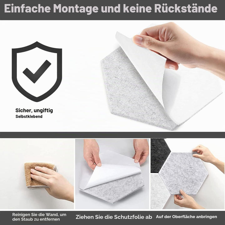 24 Stück selbstklebende Akustik-Absorptionsplatten, hohe Dichte, 30,5 x 25,4 x 1 cm, schalldichte Ak