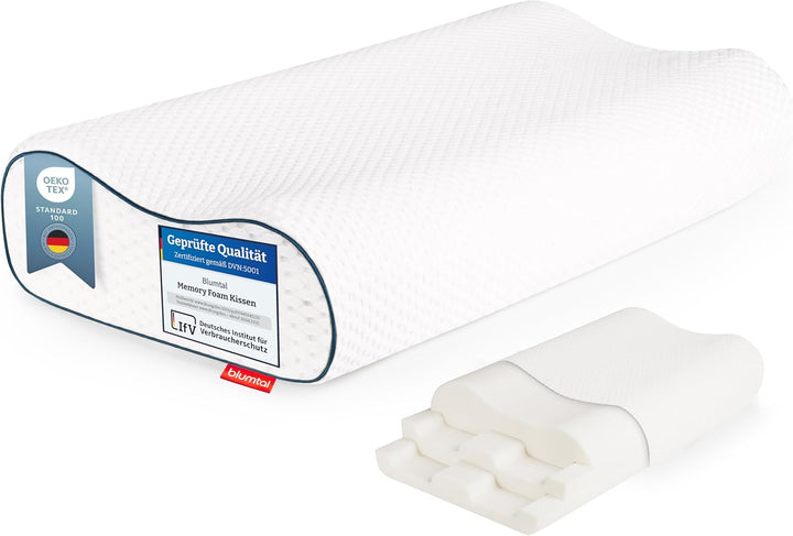 Blumtal Orthopädisches Nackenstützkissen aus Memory Foam - ergonomisches Kopfkissen mit individuelle