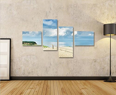 islandburner Bild Bilder auf Leinwand Strand V4 Nordsee Strand Dünen Meer Sand 4L XXL Poster Leinwan