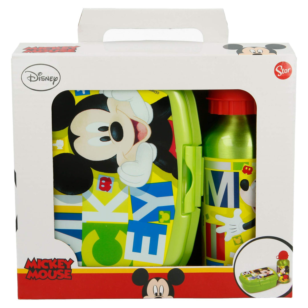 Stor - Disney 44263. Fiambrera y Botella de aluminio. Diseño Mickey Mouse