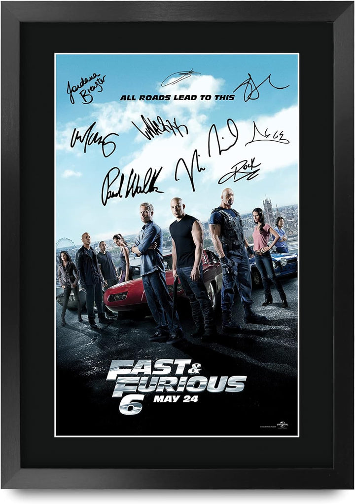 HWC Trading FR A3 Fast & Furious 6 Vin Diesel Gifts gedrucktes Poster, signiertes Autogramm für Film